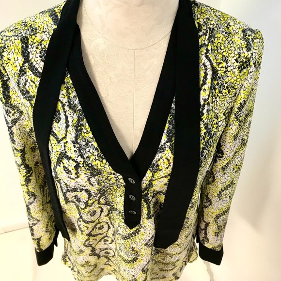 French Connection 4 Snakeskin Print Dress Yellow - Picture 9 of 14